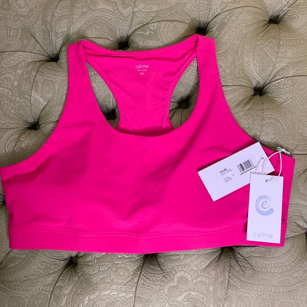 Johnny Was Calme Endurance Sports Bra Size XXL Pink NWT Retail $78